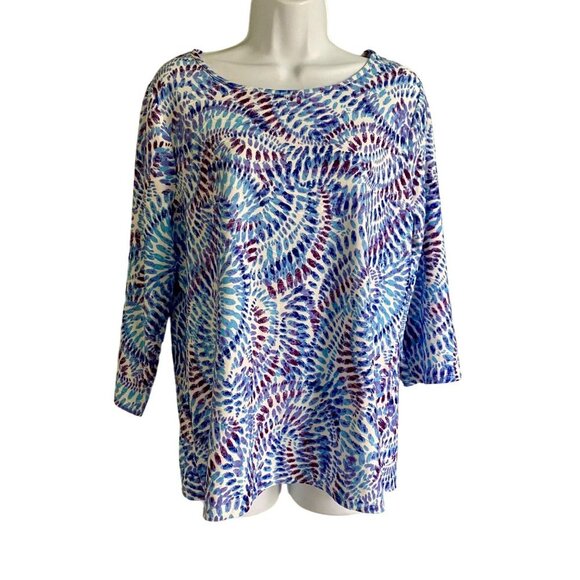 Juniper + Lime 3/4 Sleeve Jacquard Colorful Print Women's Medium NEW - Picture 2 of 8
